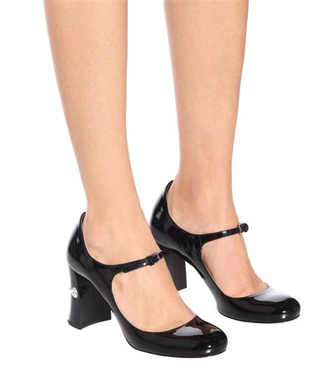 miu miu black patent heels|Miu Miu.